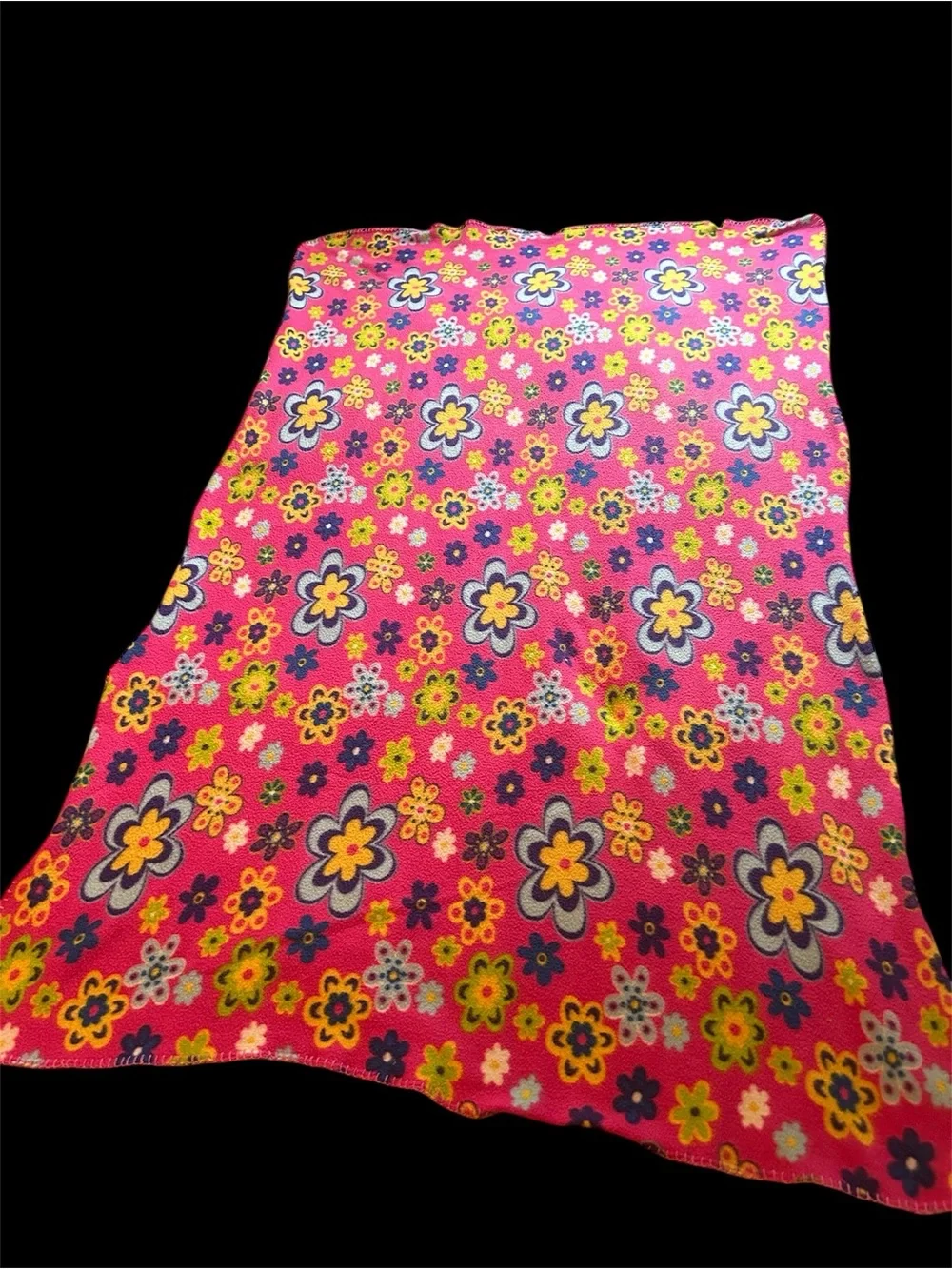 Bright Pink Floral Fleece Throw
